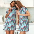 thumbnail image 4 of Rateoe colorful rainbow Print Women’s Nightdress – Cozy Cotton Short-sleeved Sleep Shirt, Loose-Fit Sleepwear, Perfect for Relaxing and Sleeping, 4 of 6
