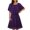 DT-Purple, variant on DailyTrove Women's Double-Layered Square Neck Dress, Short Sleeve, Formal Event & Casual Office Wear, Soft Crepe Fabric