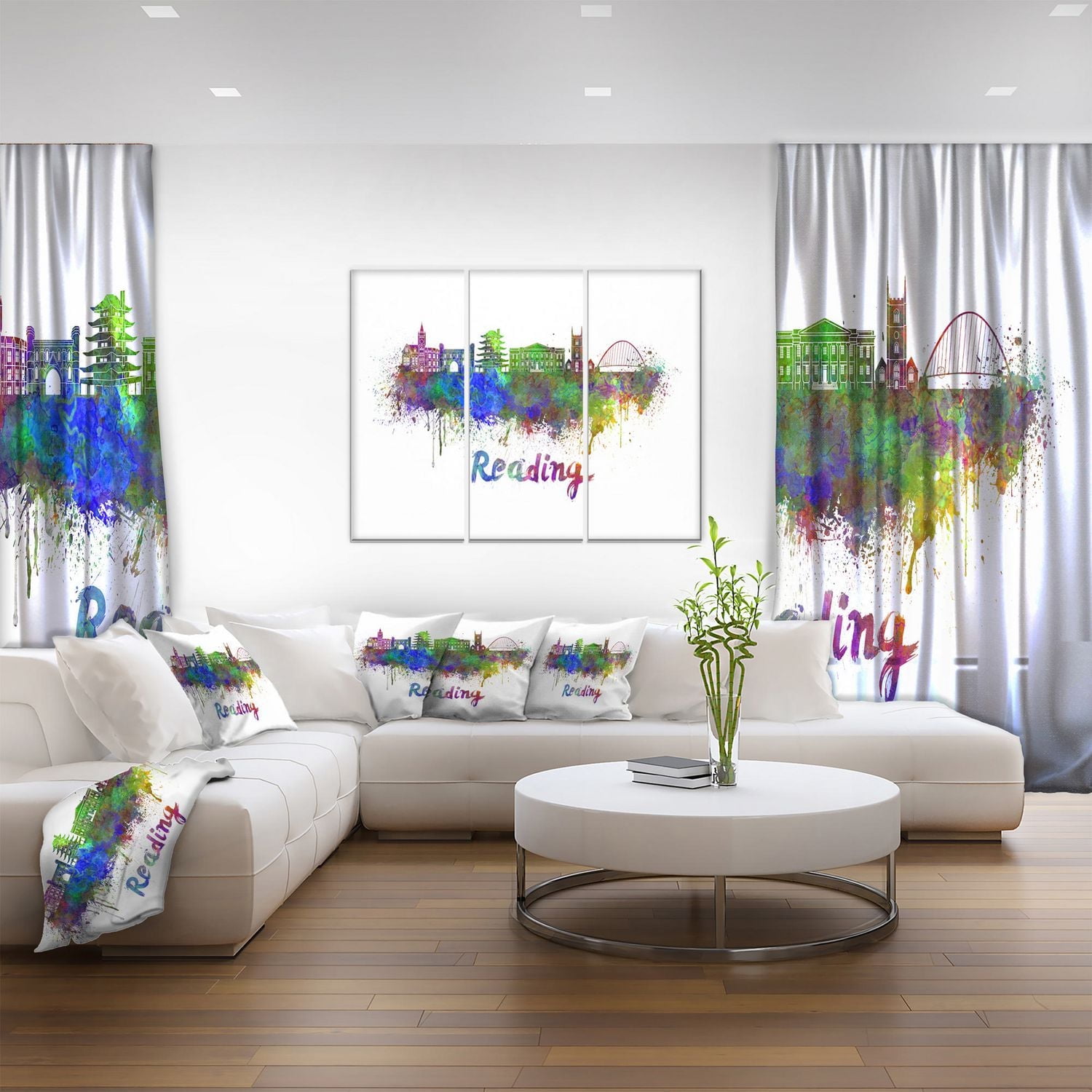 Design Art Reading Skyline Canvas Print