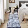 thumbnail image 5 of Washable Distressed Runner Rugs 2x6, Non-Slip Low Pile Hallway Living Room Bedroom Floor Carpet, Blue, 5 of 8