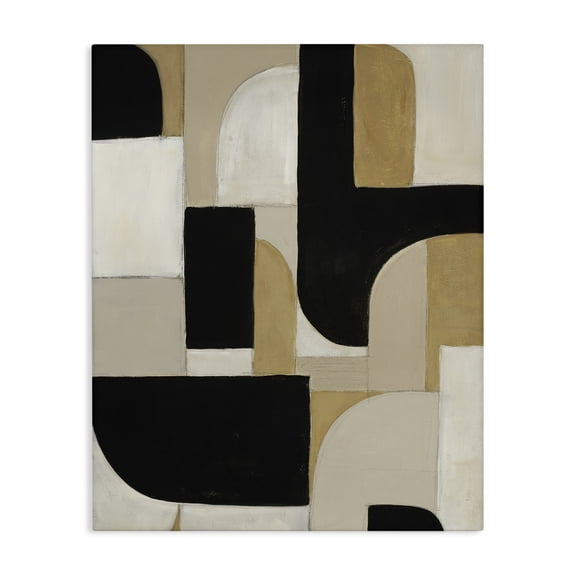 Stupell Industries Black & Neutral Shapes Canvas Wall Art, design by Kippi Leonard