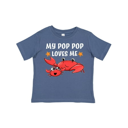 

Inktastic My Pop Pop Loves Me- Cute Crab Family Gift Toddler Boy or Toddler Girl T-Shirt