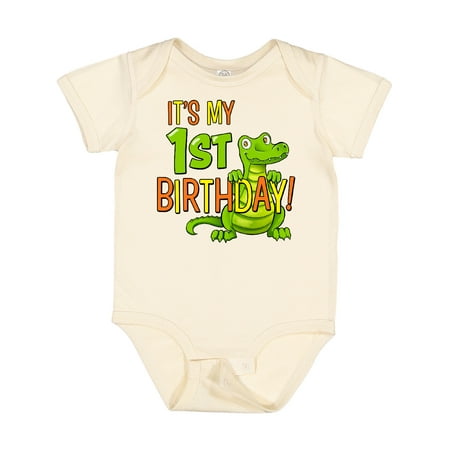 

Inktastic It s My 1st Birthday with Cute Green Alligator Gift Baby Boy or Baby Girl Bodysuit