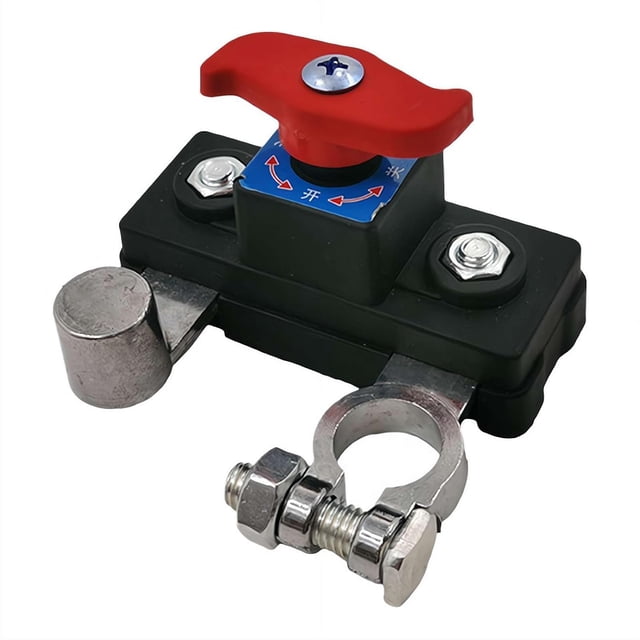 HUGFEGWE Battery Terminal Disconnect Switch Top Post,Car Battery Disconnect Switch,12-24 V Batterys Power Cut Master Switch Disconnect Isolator for Car Vehicle RV Boat (Negative,On/Off) AZ824-28320