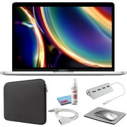 Apple MacBook Pro 13 pouces (i5 1,4 GHz, SSD 256 Go) (mi-2020, MXK62LL/A) - Pack argent avec pochette noire à fermeture éclair + kit de démarrage pour ordinateur portable + kit de nettoyage (remis à neuf)