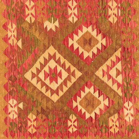 Ahgly Company Indoor Square Southwestern Orange Country Area Rugs, 8' Square