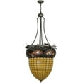 thumbnail image 2 of Meyda Tiffany 148471 Greenbriar Oak 3 Light 24" Wide Pendant - Pewter / Oil Rubbed Bronze, 2 of 7