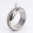 thumbnail image 1 of Bracelet Flask Bangle Flasks Creative Stainless 304 Steeland Hip Flask Funnel Set For Women 3.5 oz (Sliver With Rhinestones Lid), 1 of 7