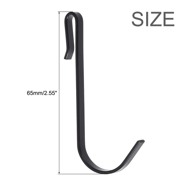 Ganchos En J De Acero Inoxidable | Pack 10 Uds | Clip Para Estantería De Alambre | Negro Resistente