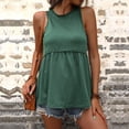 thumbnail image 3 of Vedolay Summer Tops For Women Women's Sleeveless Floral Print V Neck Tunic Tank Tops Blouse Shirts,Green L, 3 of 4