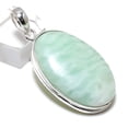 thumbnail image 2 of Natural Amazonite Gemstone Handmade 925 Sterling Silver Pendant 1.97", 2 of 2