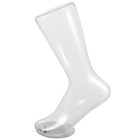 FRCOLOR Clear Plastic Female Foot Mannequin With Magnetic Stand Jewelry Stocking Shoes Stand Realistic Foot Model For Sock Shoe Display