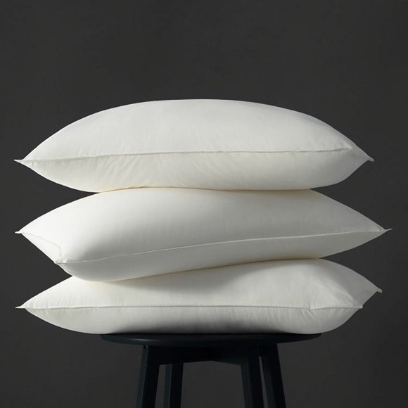 Highland Feather Oreiller en Duvet d'Oie Blanc 600 Fill Power, Enveloppe en Coton Pur 700TC, Soutien Doux et Confortable, Taille Queen, 17 oz, Deux Oreillers