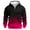 Hot Pink, variant on Men's Big and Tall Graphic Pullover Hoodie with Gradient Zipper and Pocket for Casual Wear