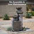thumbnail image 6 of Sunnydaze Cascading Stone Bowls Contemporary Gray Polyresin Solar Fountain with LEDs, 6 of 15