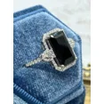 thumbnail image 5 of 3Ct Emerald Cut Simulated Black Diamond Halo Women Engagement Ring 14K White Gold Plated 925 Sterling Silver, 5 of 5