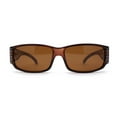 thumbnail image 3 of Polarized 58mm Womens Rhinestone Trim Slim Fit Over Sunglasses All Brown, 3 of 5