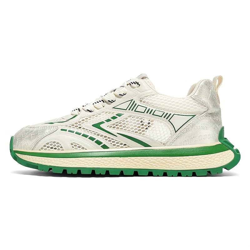 2026 All-Season Men'S Fashion Sneakers -  Low-Top Lace-Up Casual Shoes for Hiking, Outdoor & Daily Wear, Hiking Shoes, Modern Sneakers，Thick Cushioned PVC Sole, Breathable Fabric & Synthetic Upper