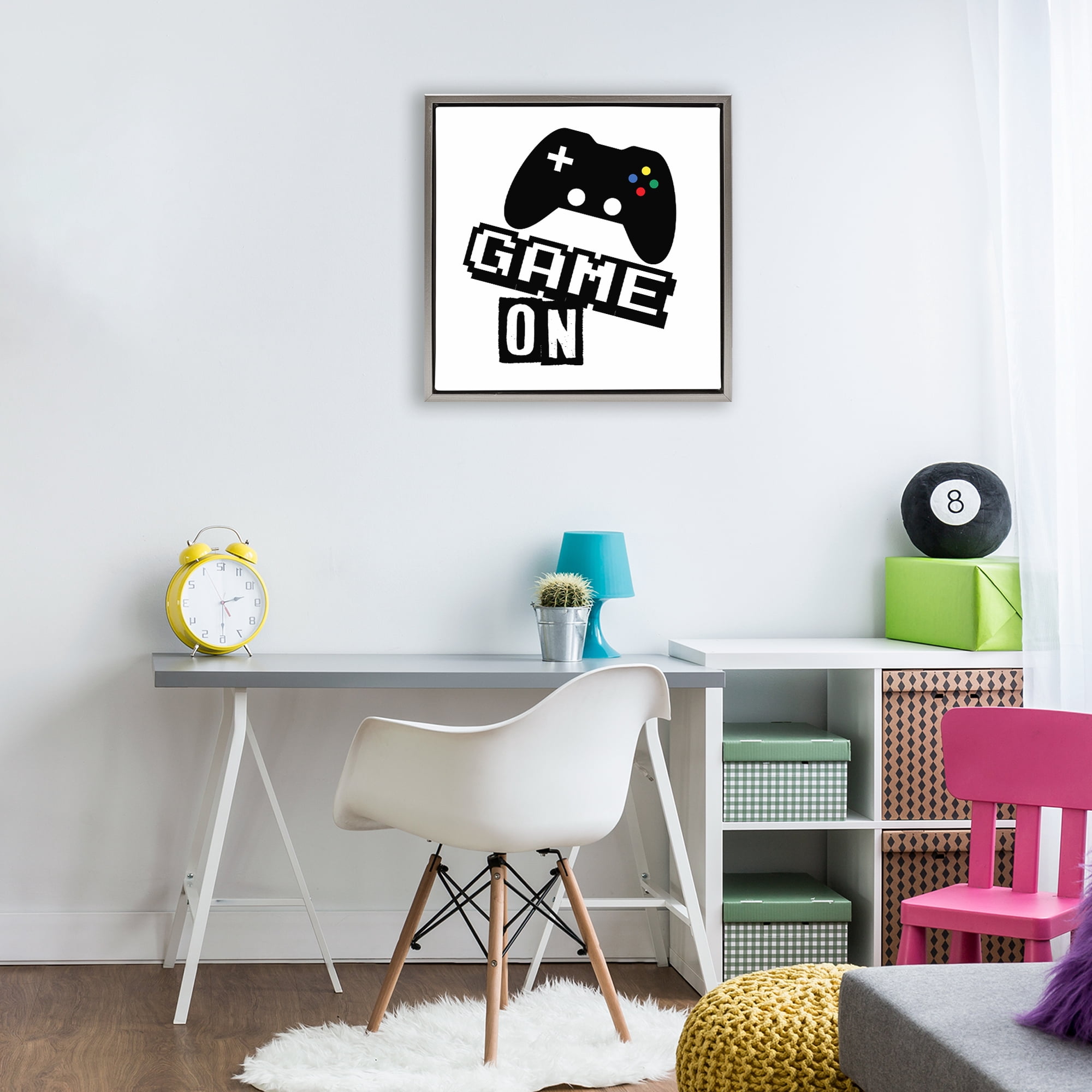 Stupell Industries Playful Game On Gray Framed Floater Canvas Wall Art, design by Marcus Prime