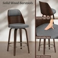 thumbnail image 6 of Dycanpo 26'' Swivel Counter Height Bar Stools Set of 3 with Backs, Wooden for Home Kitchen, Grey, 6 of 11