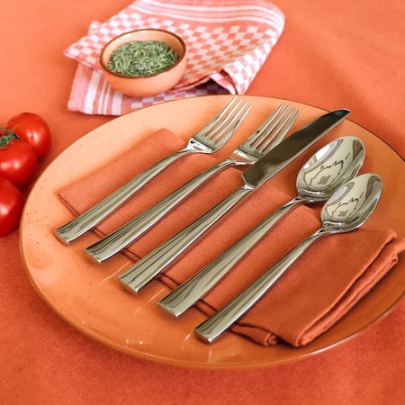 Gourmet Settings 20-Piece Stainless Steel Flatware Set Mode (luxe) (no packaging)