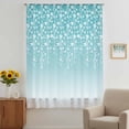 thumbnail image 3 of Weeping Flowers Sheer Curtains 45 Inches Long, Teal Ombre Spring Floral Botanical Art Light Filering Curtains, Breathable Simi Curtain Privacy Drapes for Kitchen Bathroom Small Window Treatment, 3 of 9