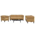 thumbnail image 1 of vidaXL 3 Piece Sofa Set Brown Velvet, 1 of 5