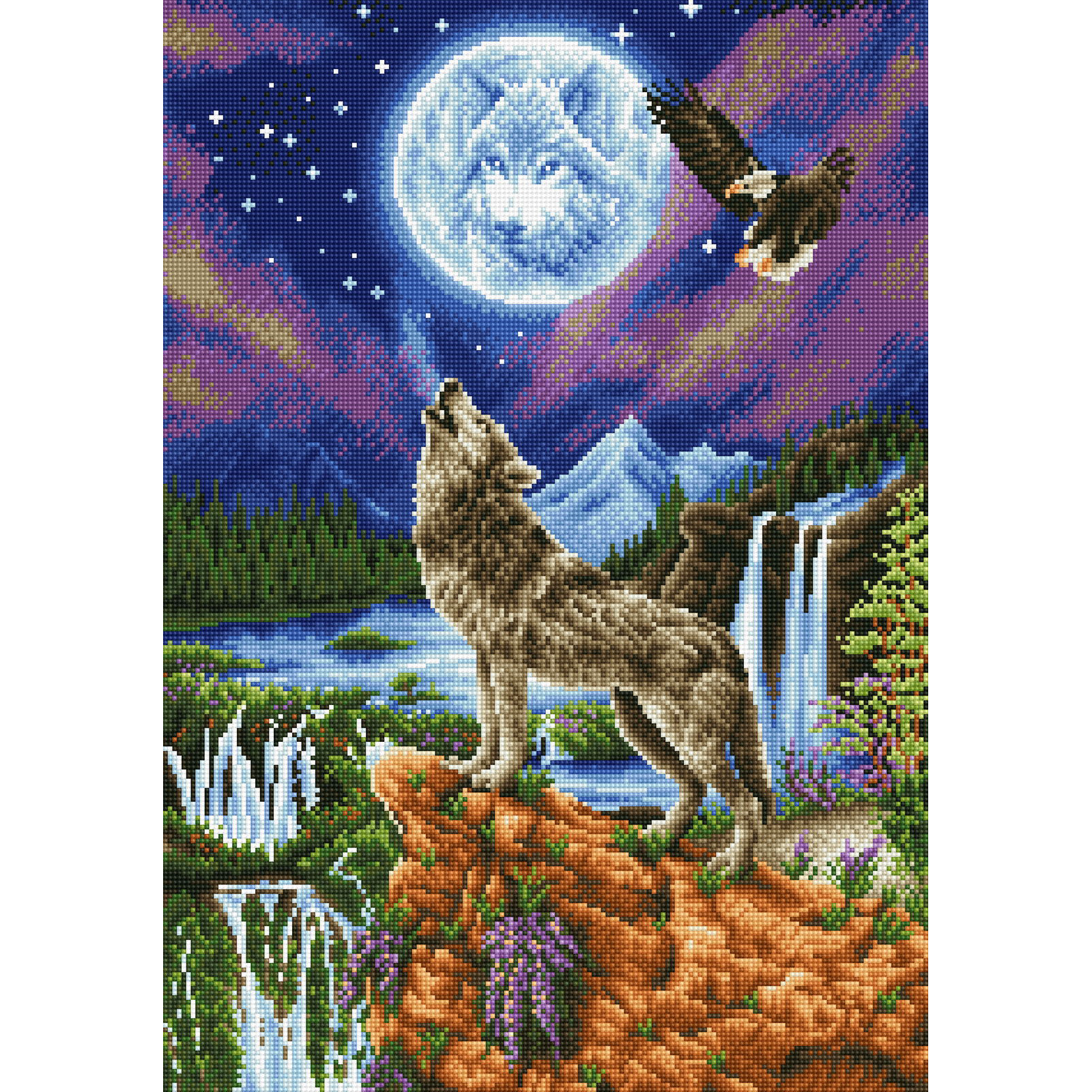Diamond Dotz Mystic Wolf Diamond Painting Kits for Adults - Diamond Art Kits a Relaxing Creative Craft Kit with Dotz Gems 26.4x18.5