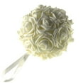 thumbnail image 2 of Soft Touch Foam Rose Flower Kissing Balls Wedding Decoration Centerpiece, 6-Inch, Ivory, 2 of 2