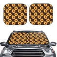 thumbnail image 2 of Naloa Chocolate Plaid Sunflower A Print 2-Piece Windshield Sunshade,Foldable Car Front Window Sun Shades,for Most Sedans SUV Truck-Small, 2 of 6