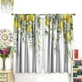 thumbnail image 3 of Yellow Lemon Curtains, Fruit Blue White Floral Rural Farmhouse Spring Summer Print for Room Window Decor, Rod Pocket Blackout Drapes for Living Room Bedroom Kitchen 2 Panel Set 27.5"W X 63"L, 3 of 6