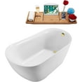 thumbnail image 3 of 63" Streamline N282ORB Soaking Freestanding Tub and Tray With Internal Drain in Matte Oil Rubbed Bronze, 3 of 7