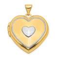 thumbnail image 4 of 14K Yellow Gold w/Rhodium 21mm Heart Locket (Key Charm Inside Locket), 4 of 6