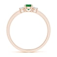 thumbnail image 2 of ANGARA Natural Classic Emerald and Diamond Three Stone Engagement Ring in 14K Rose Gold for Women (Size-4mm) | May Birthstone, Birthday, Anniversary, Jewelry Gift for Women | Natural Emerald Ring, 2 of 10