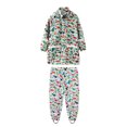 thumbnail image 1 of MIASHUI Kids Rain Suit Waterproof Jacket with Pants 2 Pieces Packable Raincoat with Hooded,Green,2-3 Years, 1 of 3