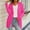 Hot Pink, variant on Women's Sweaters Under $15 Pink Size XL Long Sleeved V-neck Solid Color Knitted Cardigan Sweater Jacket