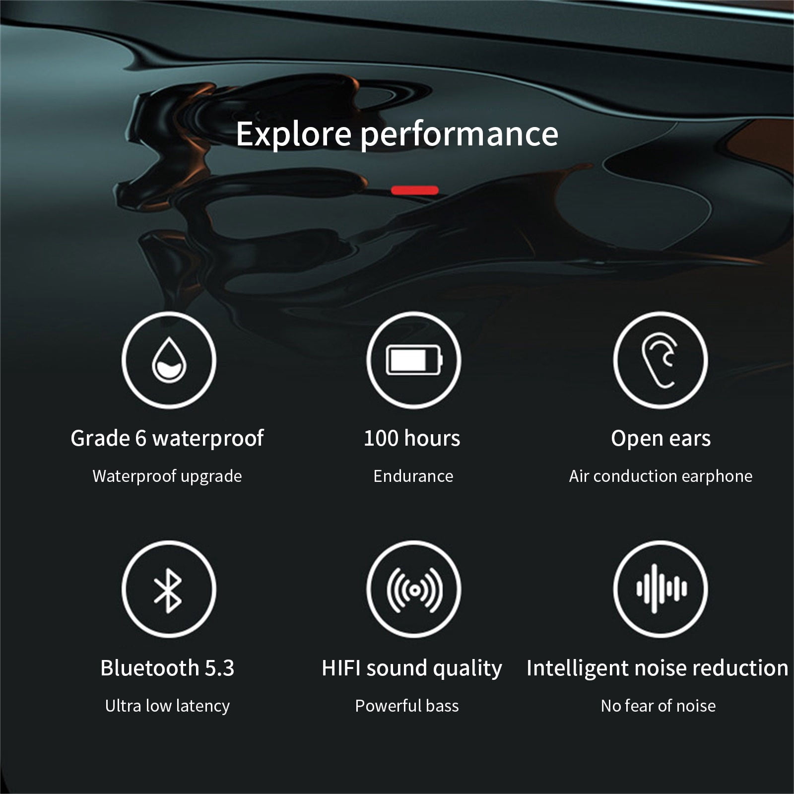 Wovilon Sport Bone Conduction Headphones, Neckband Bluetooth Earphones Wireless Open Ear Sport Headphone With Mic, Waterproof Sweatproof Conducting Headset Induction Earphones For Sport, Work