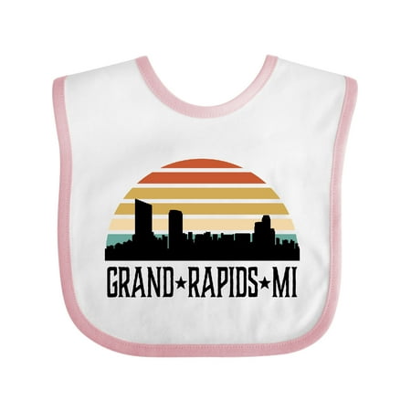

Inktastic Grand Rapids Michigan Skyline Retro Boys or Girls Baby Bib
