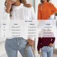 thumbnail image 3 of Women's Off-The-Shoulder Sweater Textured Hollow Knit Sweaters Loose Long Sleeve Pullover Casual Tops, 3 of 8