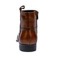 thumbnail image 5 of Santimon Men Leather Boots Brogue Oxford Dress Boots Casual Chukka Boots Ankle Boots Brown 6 US, 5 of 7