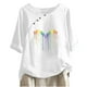 thumbnail image 1 of Blusas de Manga Corta para las Mujeres Impresas Cuello Redondo Camiseta Casual, Blusa de Algodón de Imitación para las Mujeres, 1 of 4