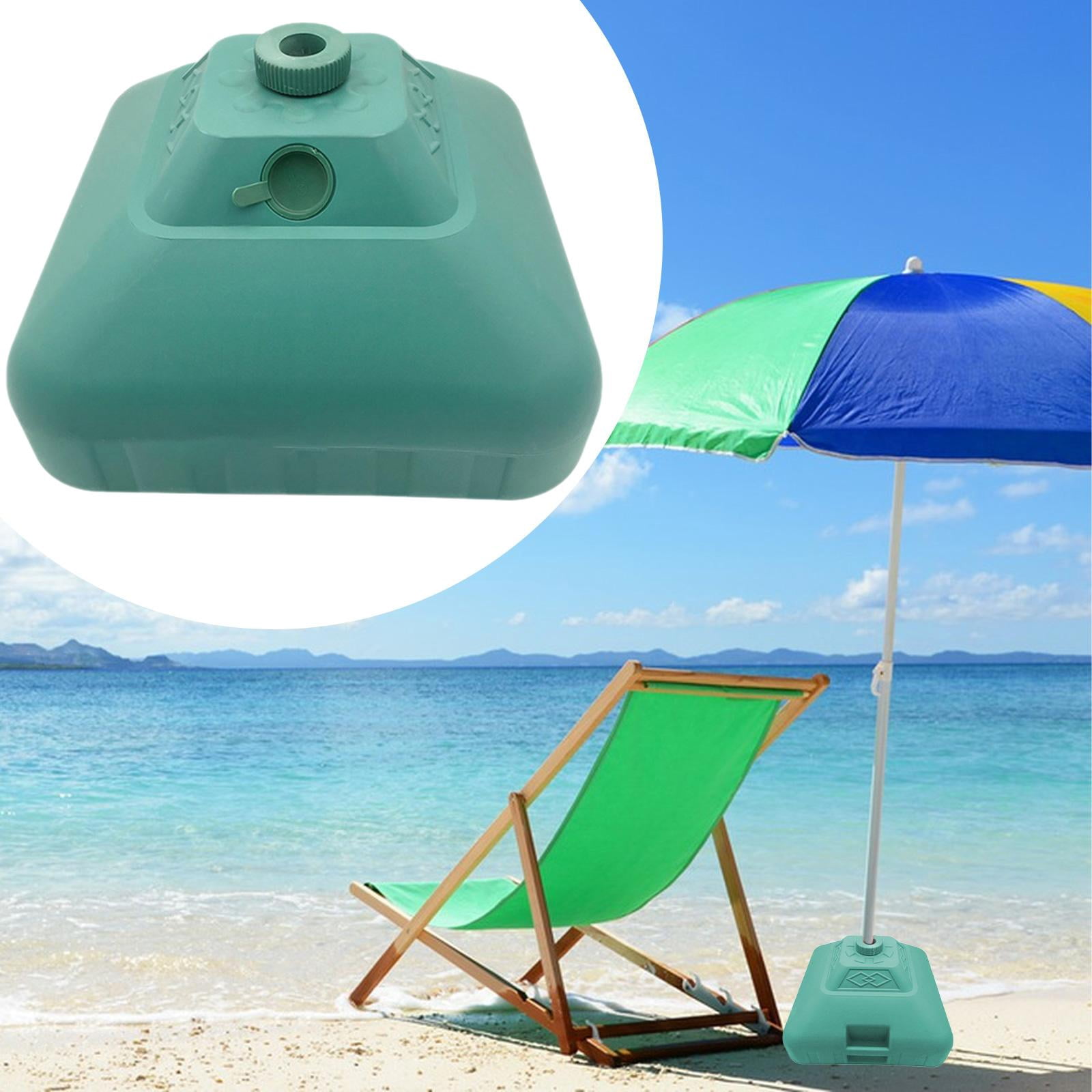 SunniMix Water Fillable Umbrella Base Parasol Holder, Square Patio Umbrella Holder Outdoor Umbrella Stand for Yard Lawn Beach Poolside Green