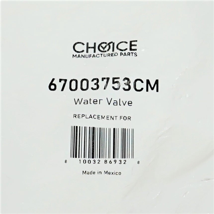 Choice Part WP67003753 for Whirlpool Refrigerator Ice Maker Water Valve