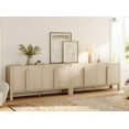 thumbnail image 5 of 126" Accent Cabinet with 8 Doors and Adjustable Shelves, Modern Credenza Storage Cabinet with Curved Profile Design for Living Room, Kitchen, Dining Room, Hallway, 5 of 9