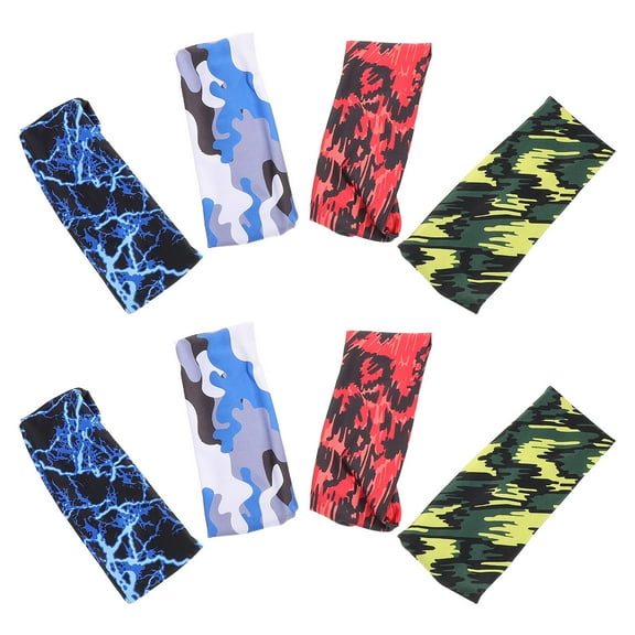 MUSEYA 8pcs Boys Headbands with Sweat Wicking Cloth Athletic Headbands for Kids Running Basketball and Fitness