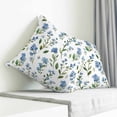 thumbnail image 3 of Blue Flowers Pillow Covers 24x24 Inch Decorative Throw Pillow Cover, Spring Floral Farmhouse Leaves Rustic Sofa Pillowcases Accent Cushion Case Home Decor Bedroom Living Room, 3 of 6