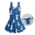 thumbnail image 6 of Uourmeti Cute Westie Dog Print Skirted One-Piece Swimsuit for Girls - Quick Dry, Stretchy Swim Dress for Beach & Pool Vacation, 6 of 8
