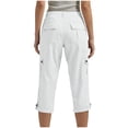 thumbnail image 4 of Besolor Womens Cargo Capris High Waisted Straight Leg Hiking Pants Lightweight Outdoor Athletic Casual Loose Cropped Trousers with Pockets, 4 of 7