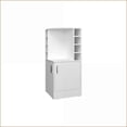 thumbnail image 5 of Modern White Corner Bar Cabinet with Wine Rack, Open Shelves & Hidden Storage | Particle Board | Melamine, 5 of 8