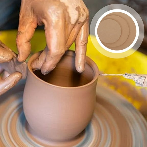 GOOHOCHY Stackable Wood Ceramic Molds for Handbuilding Craft with Smooth Surface High Density Compressed Wood Round Discs 3 Pieces